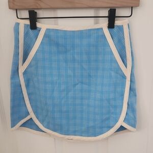 Urban Outfitters Light Baby Blue Checkered Plaid Mini Skirt Zip Up XS